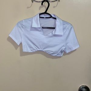 S. Shein. White. Crop-top (fits small and is under breasts).